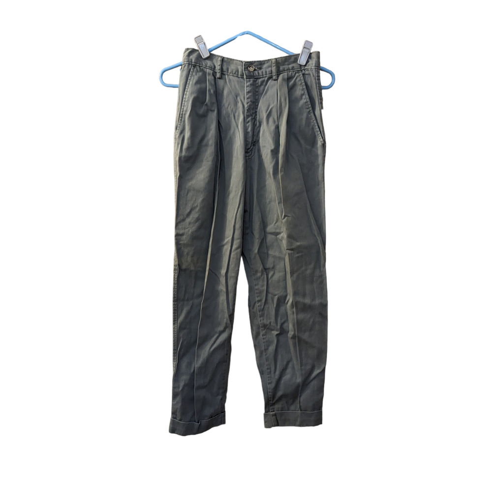 Vintage Calvin Klein Sport Pleated Front Khaki Green High Waisted Pants 4